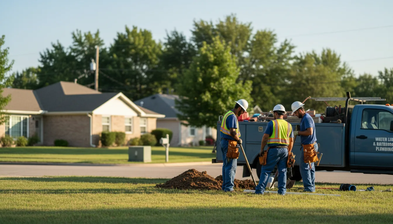 Residential water line and bathroom plumbing service in Medora, IN